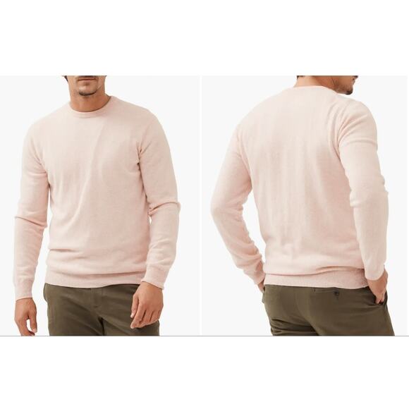 Rodd & Gunn Size L Men's Wool Cashmere Crewneck Light Pink Pullover Sweater - Picture 1 of 10